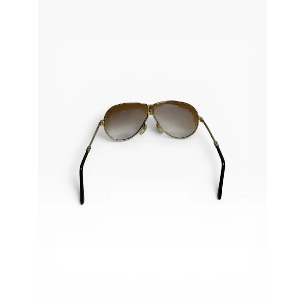 Ferrari Folding Aviator Sunglasses Mens Gold Brown Gradient Vintage Case